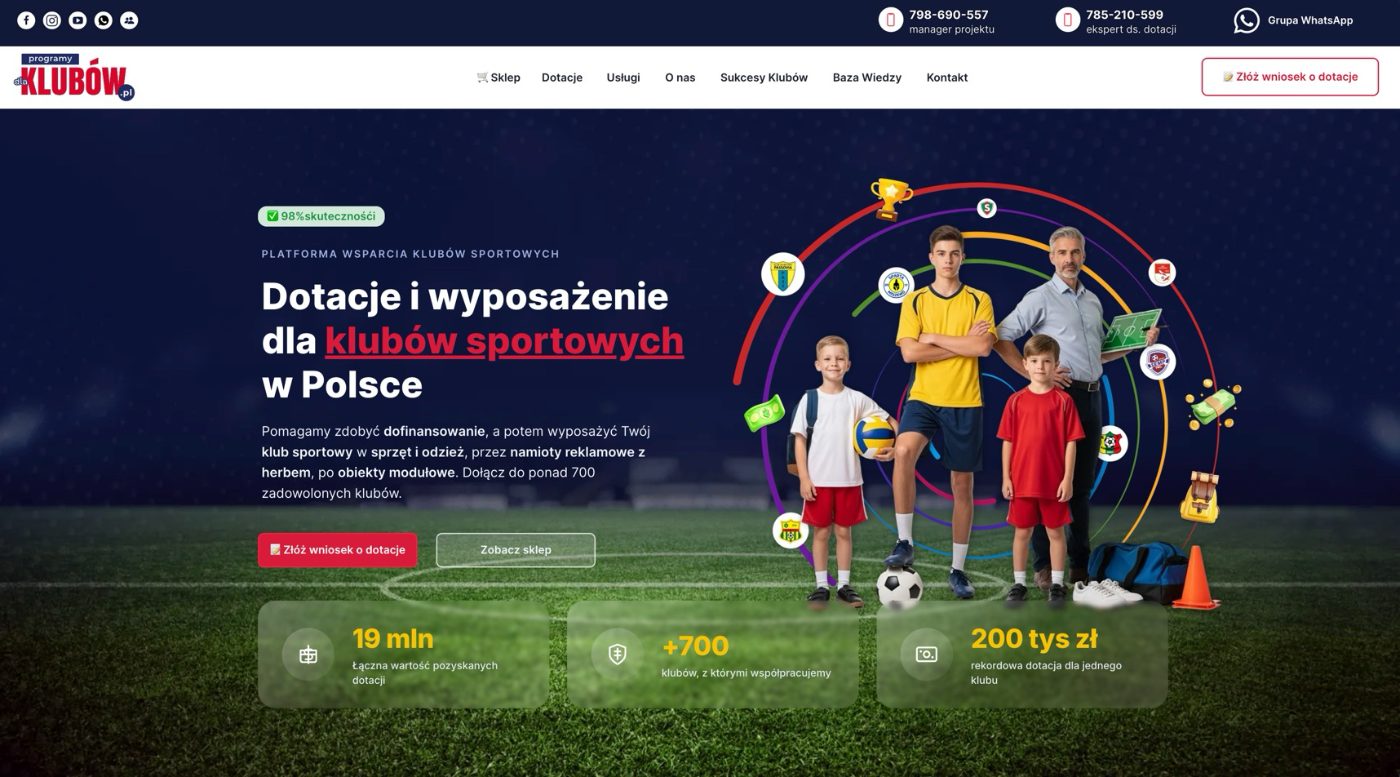 ProgramyDlaKlubow.pl — Platforma wsparcia dla klubów sportowych w Polsce.