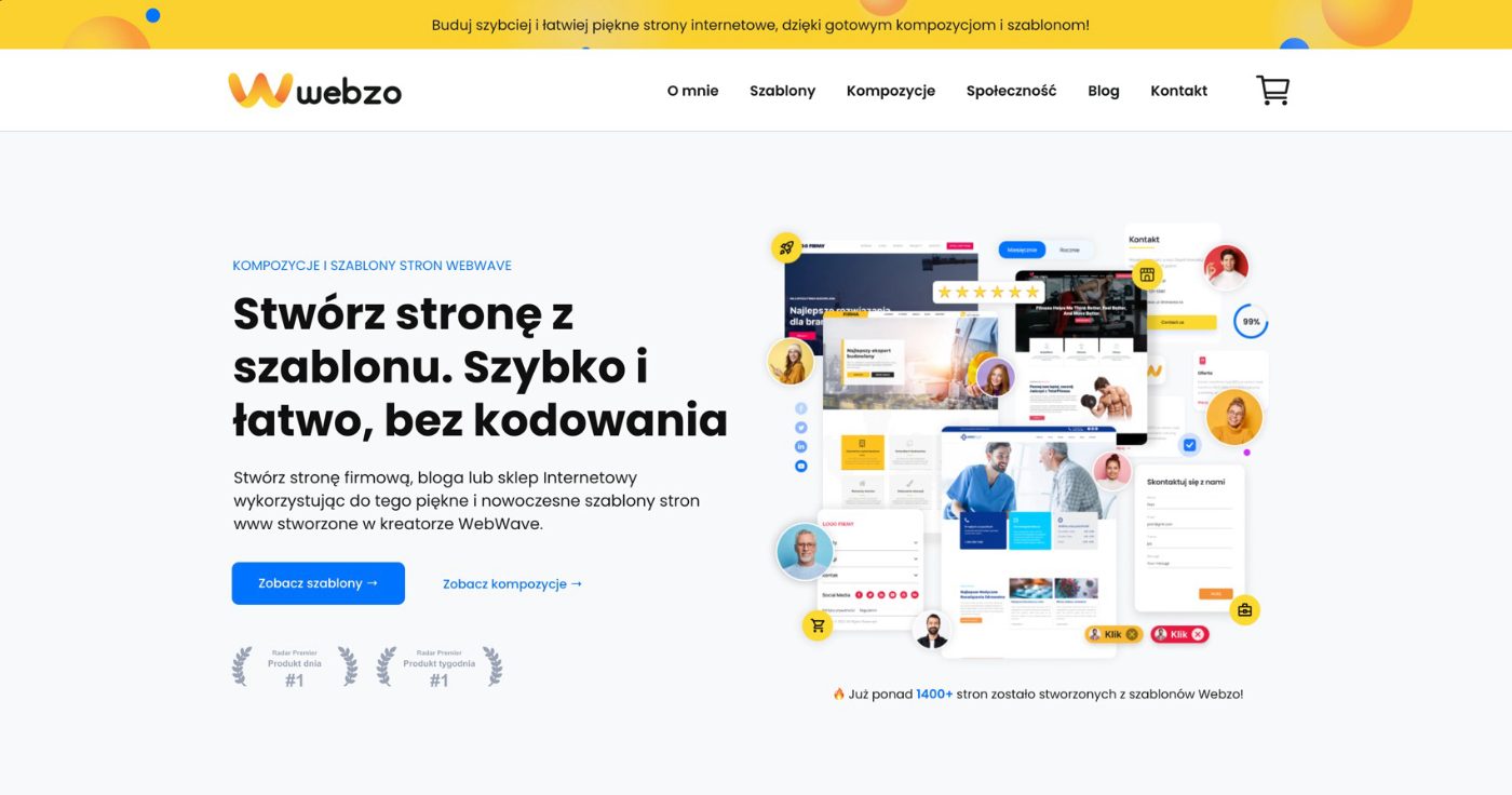 Webzo — Platforma do sprzedaży szablonów i gotowych kompozycji.